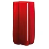 Vaso rosso alto a balze Bosco di Carlo Moretti
