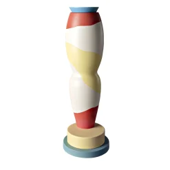 Vaso rosso, giallo e bianco di George J. Sowden