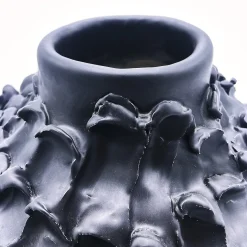 Vaso rotondo nero opaco Onda