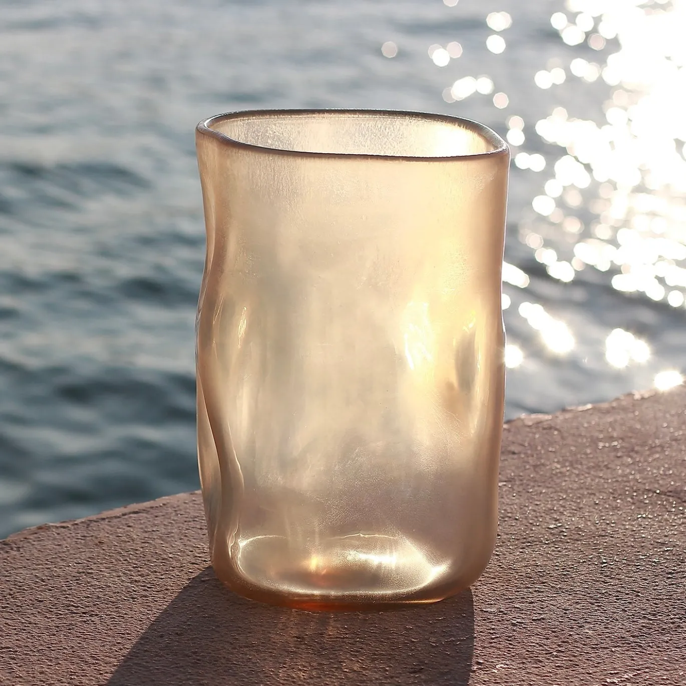 Vaso Sacco Antico in Vetro Beige
