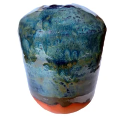Vaso Santorini 2 in ceramica blu
