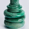 Vaso Saturno grande in ceramica smaltata verde smeraldo