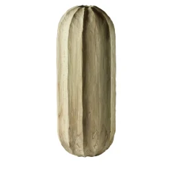 Vaso scultoreo in legno di faggio Fagus Sylvatica con scanalature verticali