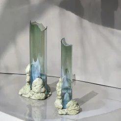 Vaso scultoreo in vetro salvia Catharsis #2