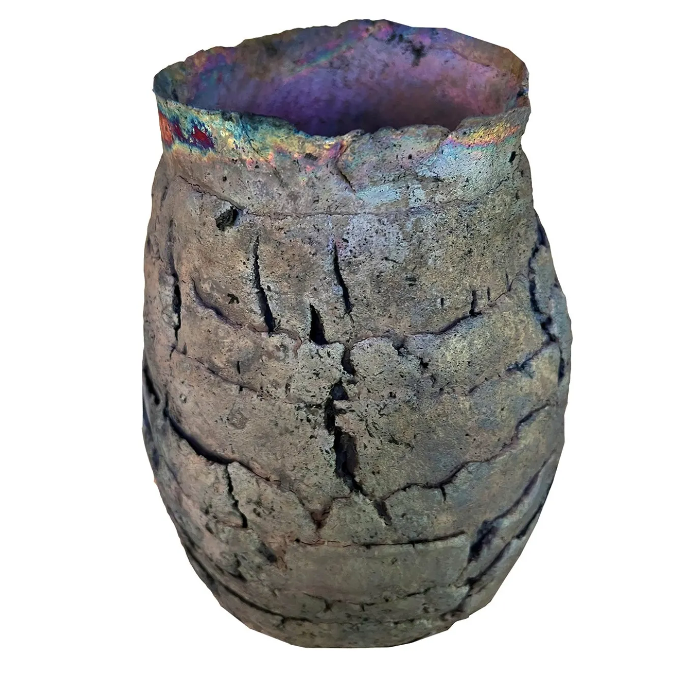 Vaso scultoreo Rust 1 in ceramica iridescente