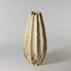Vaso scultoreo Vase in Vase in legno di faggio Fagus Sylvatica