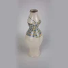 Vaso scultura con costume da bagno a scacchi in ceramica