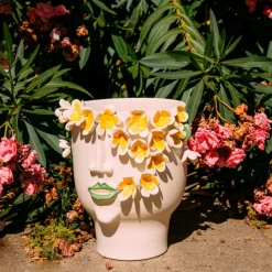 Vaso Scultura Frangipani in Ceramica