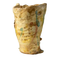 Vaso scultura in ceramica policroma Infinito