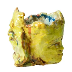 Vaso scultura in ceramica policroma Il Sole E' In Me