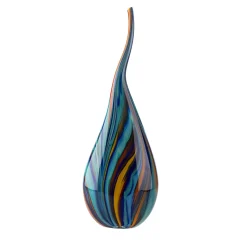 Vaso-scultura in vetro di Murano multicolore a goccia di fuoco #3