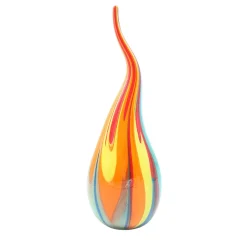 Vaso-scultura in vetro di Murano multicolore a goccia di fuoco #2