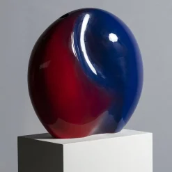 Vaso scultura Seme rosso e blu