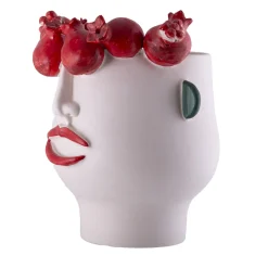 Vaso Scultura Stefanina la Raccoglitrice di Melagrane in Ceramica