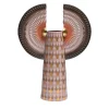 Vaso Solar Disc Bird with Wings in ceramica marrone e rosa di Sara Ricciardi