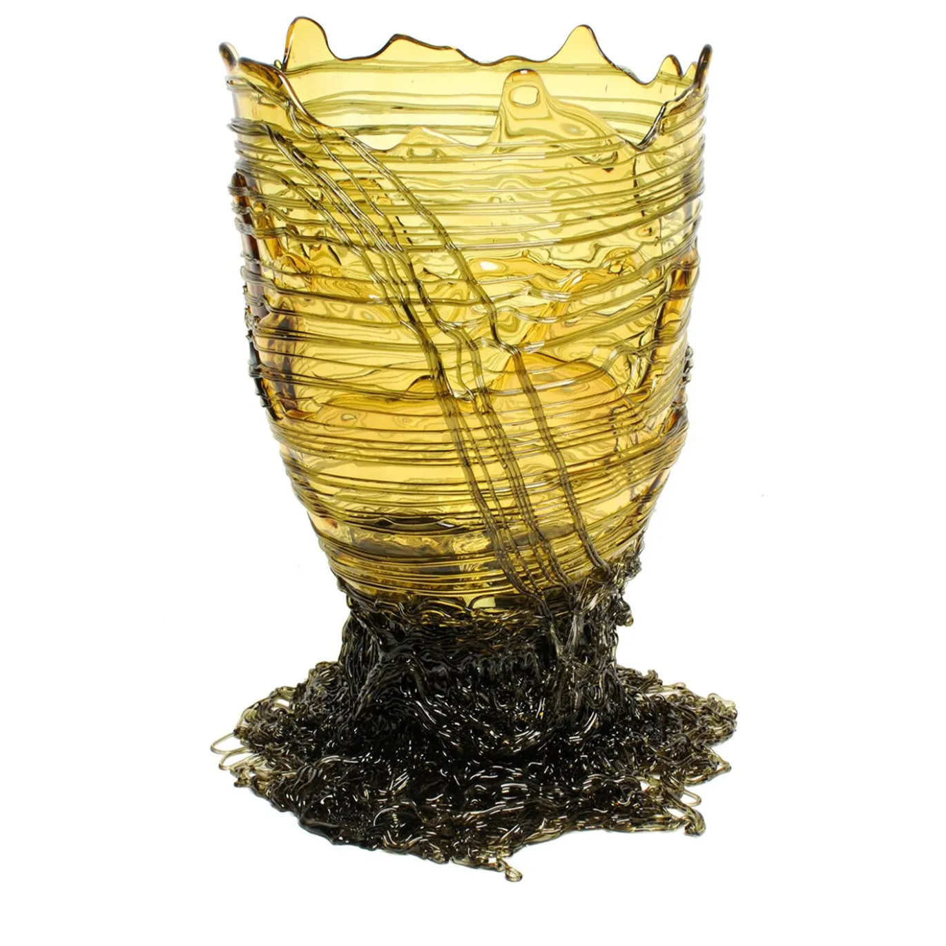 Vaso Spaghetti Grande in Resina Gialla di Gaetano Pesce