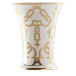 Vaso Tarsia bianco e oro