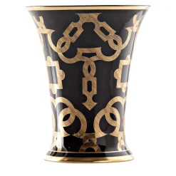 Vaso Tarsia nero e oro