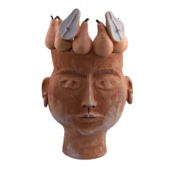 Vaso testa in terracotta La Regina delle Pere