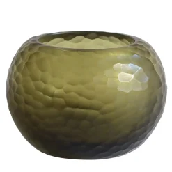 Vaso tondo verde piccolo Bocia Laguna tecnica Molatura