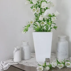 Vaso Trapezio in marmo bianco di Carrara