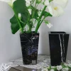 Vaso Trapezio in marmo nero Marquina
