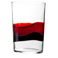 Vaso trasparente Ovale Red and Black Waves di Carlo Moretti