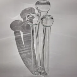 Vaso tubolare in cristallo soffiato a bocca trasparente Corallo n.8