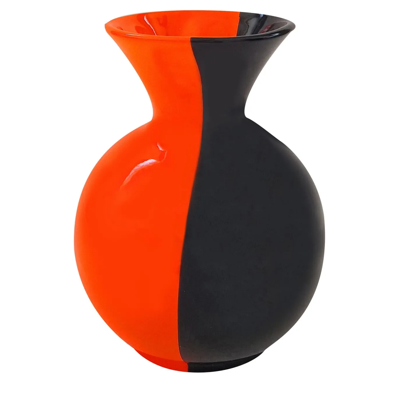 Vaso Turbo Arancio in ceramica arancione fluo e nero intenso