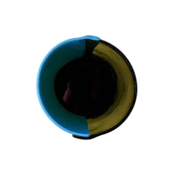 Vaso Two Lines in resina Verde Bottiglia Chiaro e Azzurro di Enzo Mari