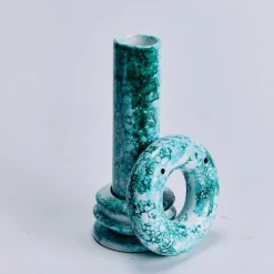 Vaso Venere grande in ceramica smaltata verde ramina