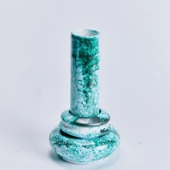 Vaso Venere grande in ceramica smaltata verde ramina