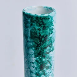 Vaso Venere grande in ceramica smaltata verde ramina