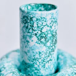 Vaso Venere piccolo in ceramica smaltata verde ramina