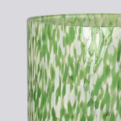 Vaso X-Alto in Vetro di Murano Smeraldo e Avorio