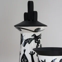 Vaso Xamen bianco e nero di Jean-Christophe Clair