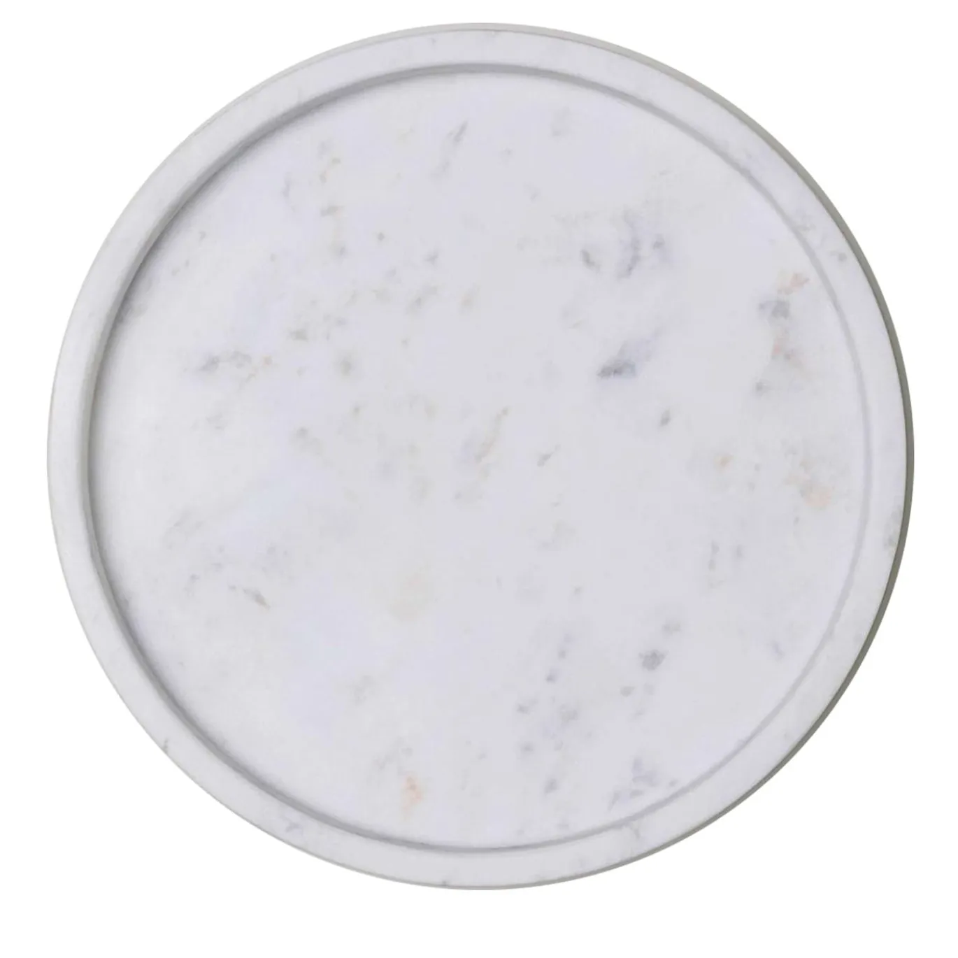 Vassoio decorativo rotondo in marmo bianco di Carrara