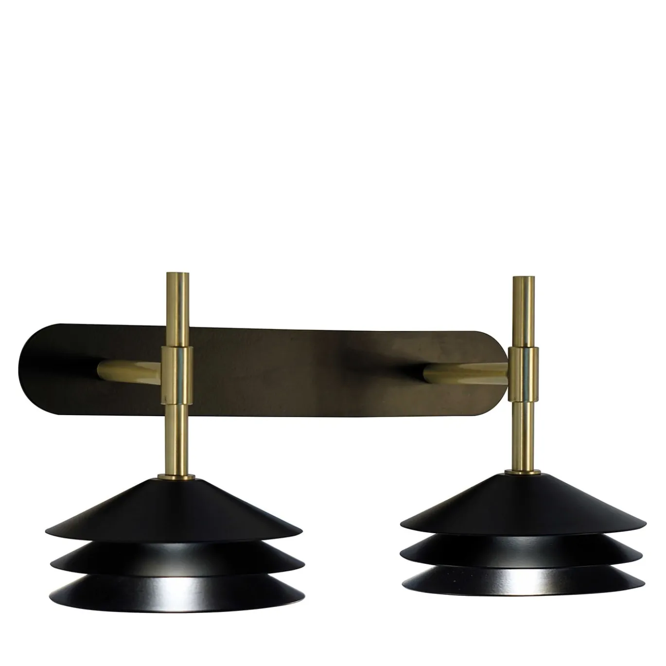 Velia M361 Lampada da parete a 2 luci in nero e ottone