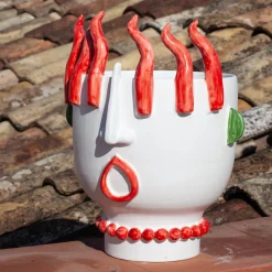 Venditore ambulante di peperoni Ifigenia Vaso con testa di peperone