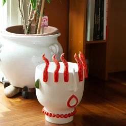 Venditore ambulante di peperoni Ifigenia Vaso con testa di peperone