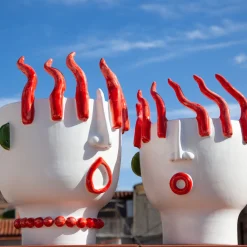 Venditore ambulante di peperoni Ifigenia Vaso con testa di peperone