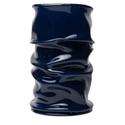 Venere Vaso medio plissettato blu