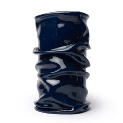 Venere Vaso medio plissettato blu