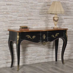 Venezia '700 Luigi XV Console nera in stile veneziano