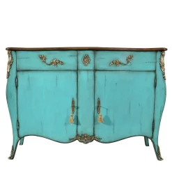 Venezia '700 Luigi XV Credenza veneziana in stile turchese