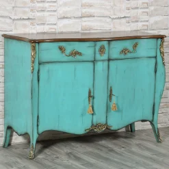 Venezia '700 Luigi XV Credenza veneziana in stile turchese