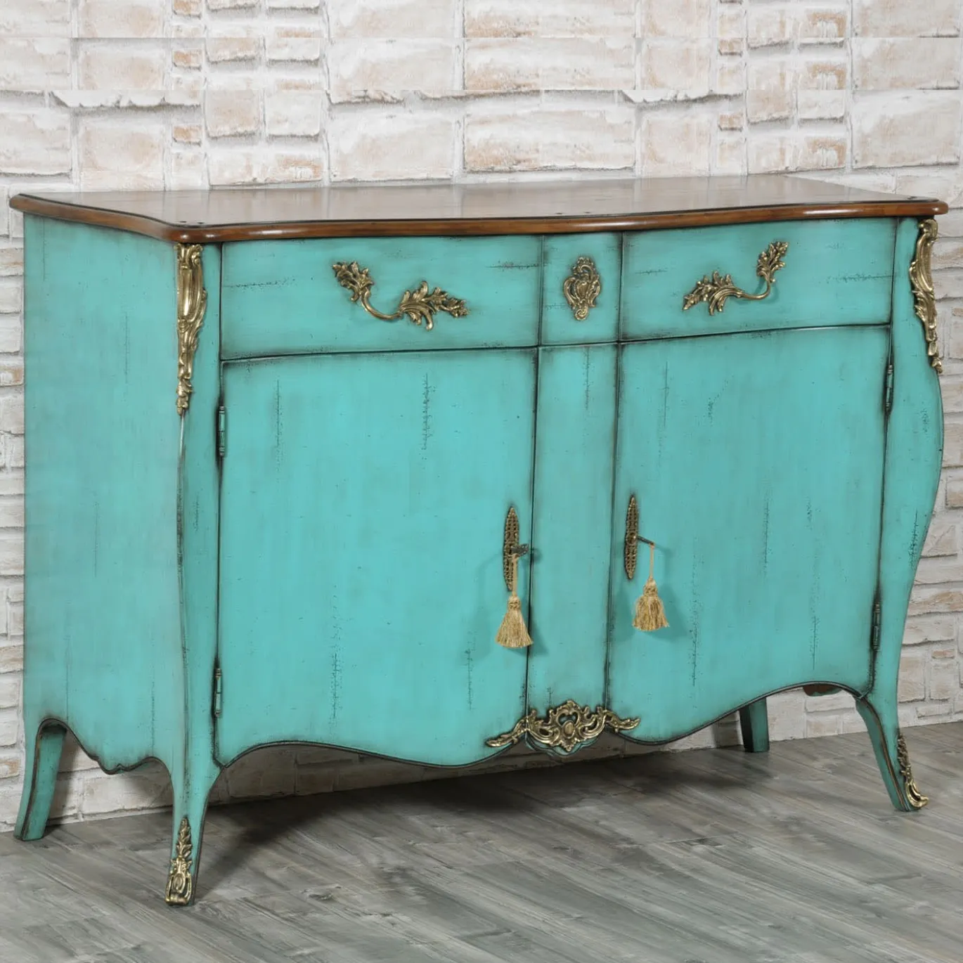 Venezia '700 Luigi XV Credenza veneziana in stile turchese