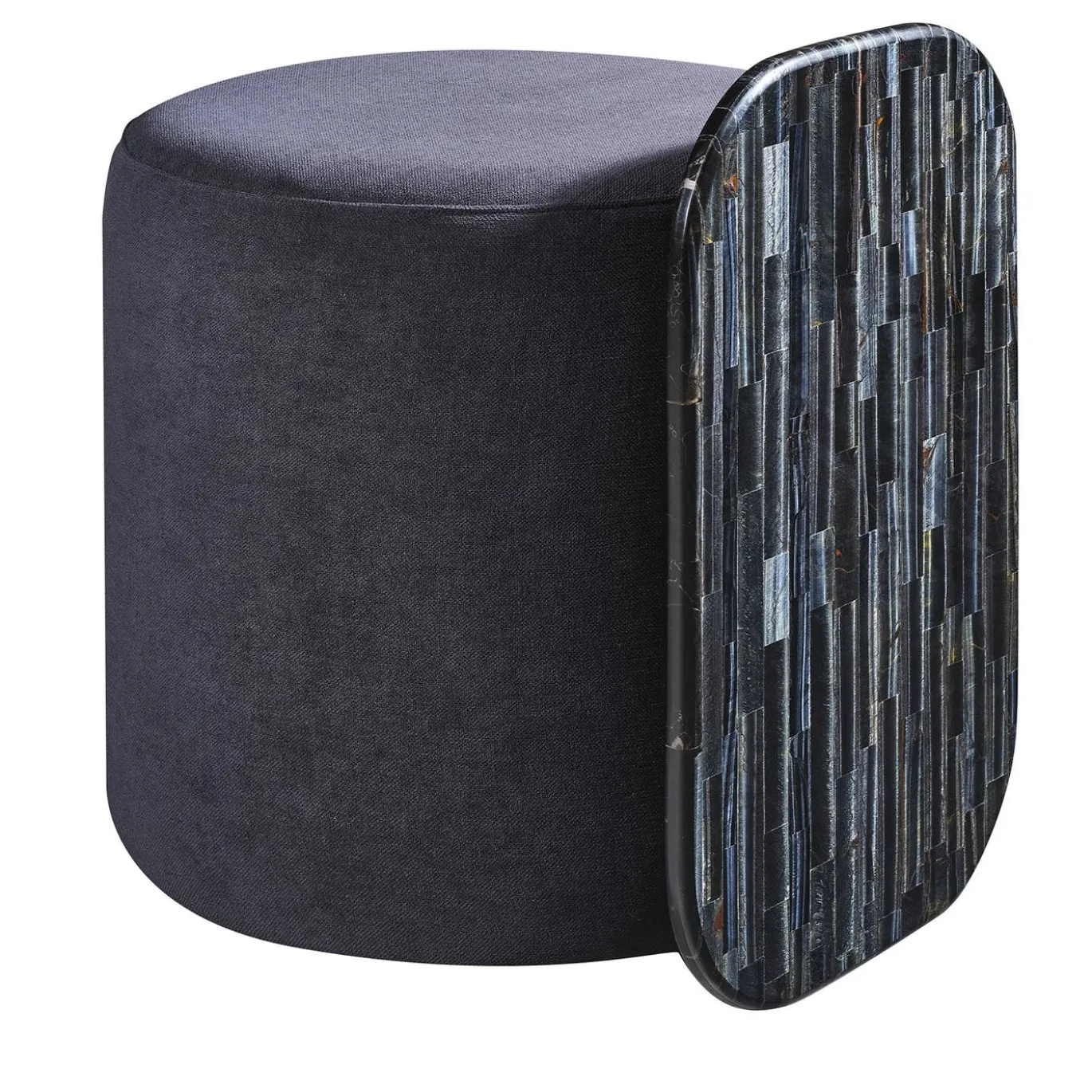 Verso Tiger Eye Blue Pouf
