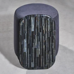 Verso Tiger Eye Blue Pouf
