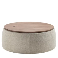Verto Pouf e Tavolino da Caffè Rotondo Beige